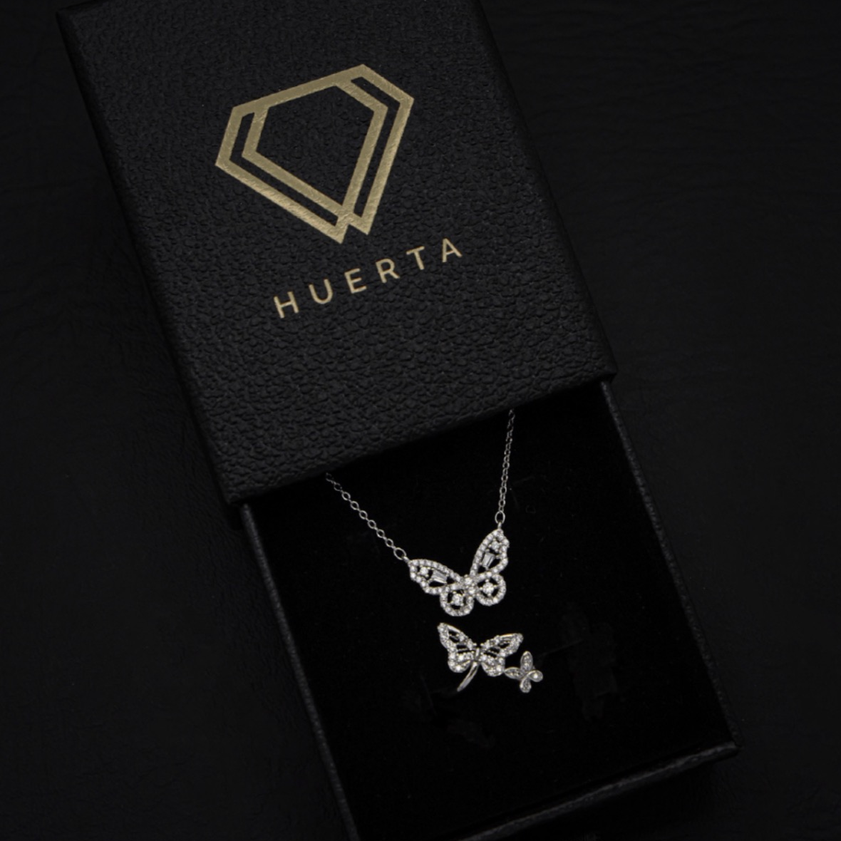 Iced Butterfly Set - 925 Silver