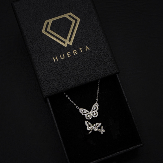 Iced Butterfly Set - 925 Silver