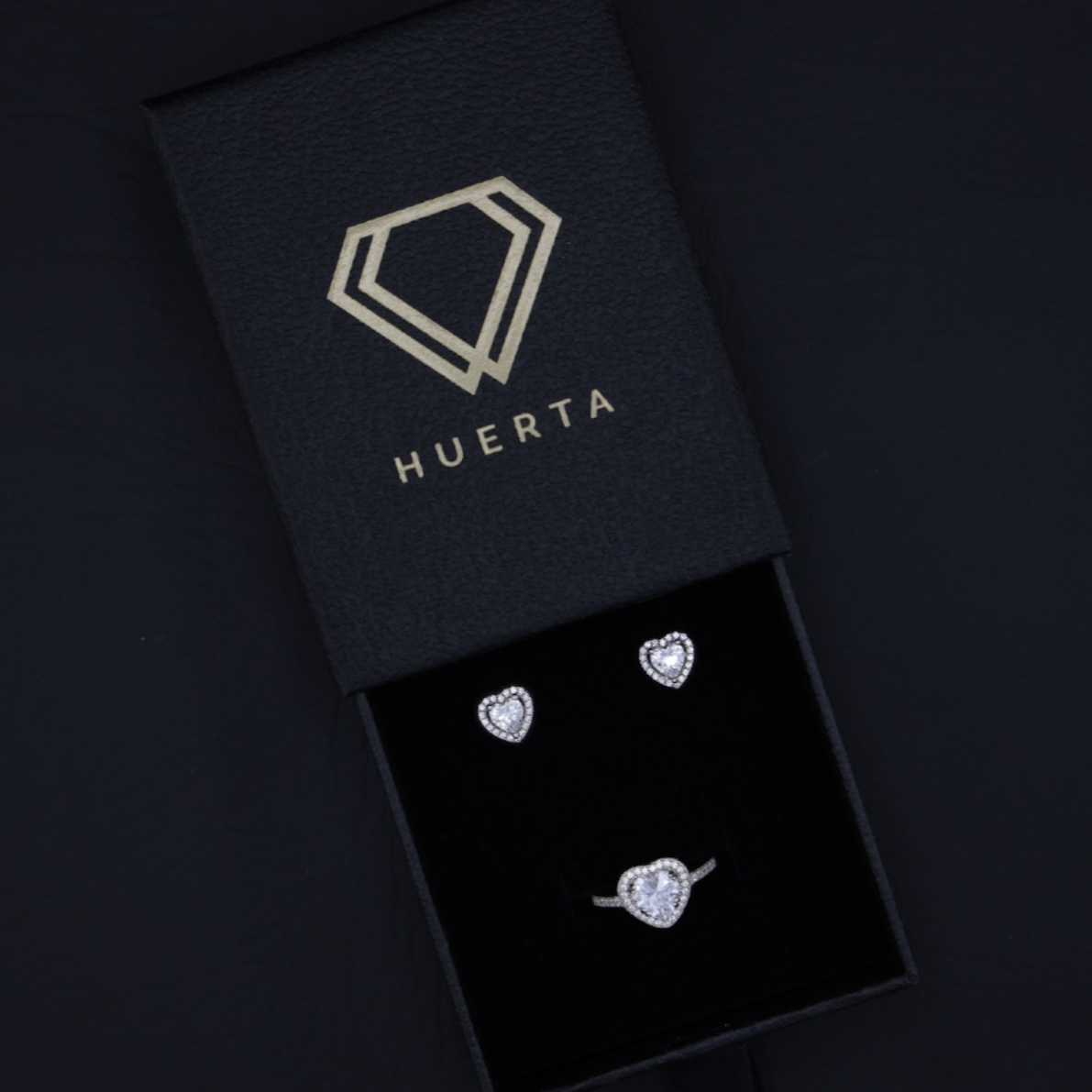 Heart Halo Set - 925 Silver