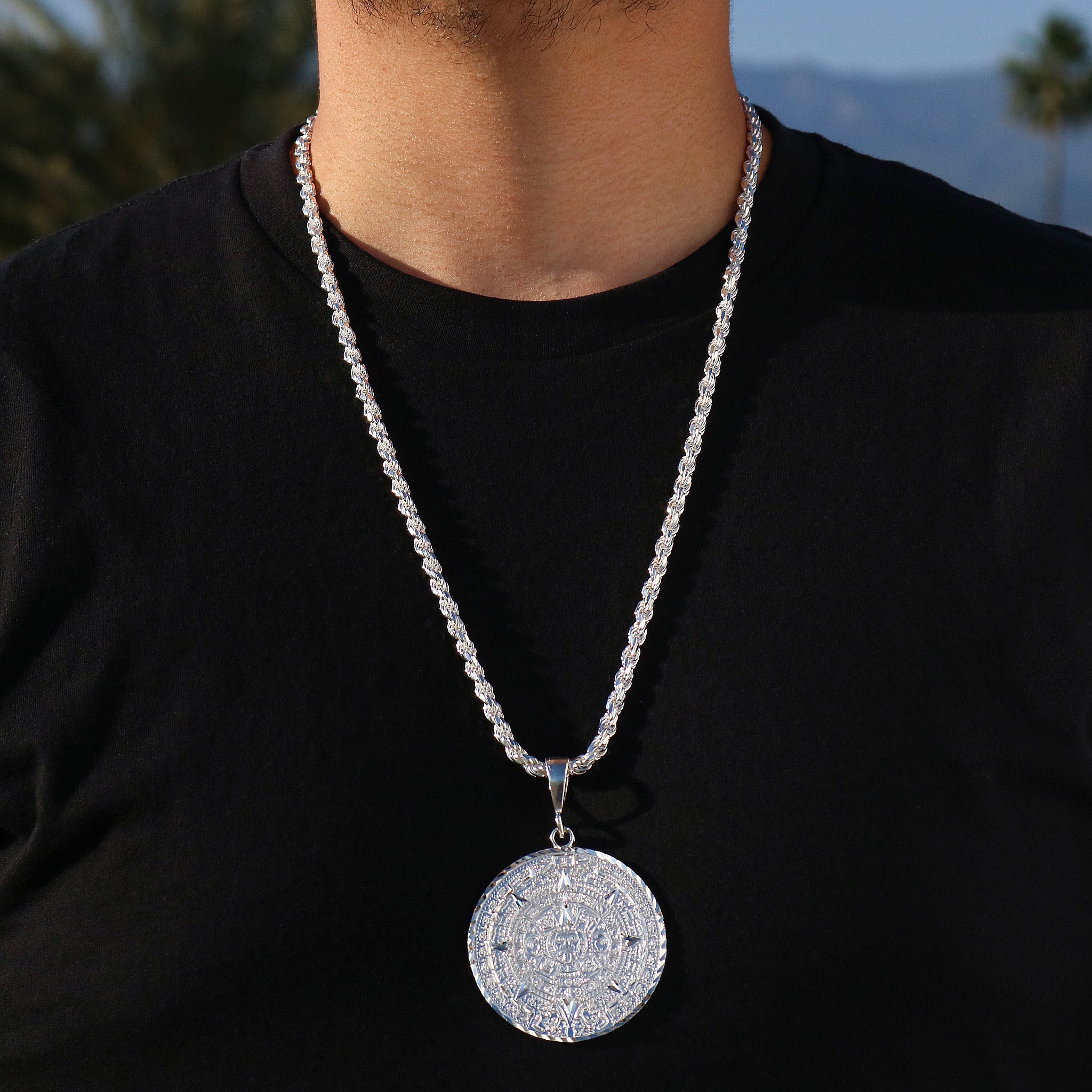 Mayan Calendar Aztec Necklace Pendants South America Pewter Silver Jewelry  | eBay