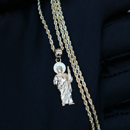 Small San Judas Pendant - 14k Gold