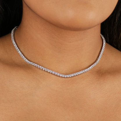 3mm Tennis Necklace - White Gold