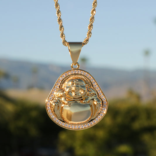 Icy Buddha Necklace - Gold