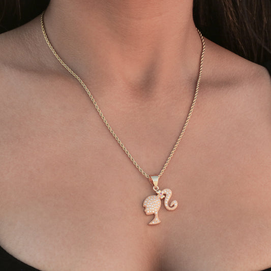 Iced Girl Necklace - Gold
