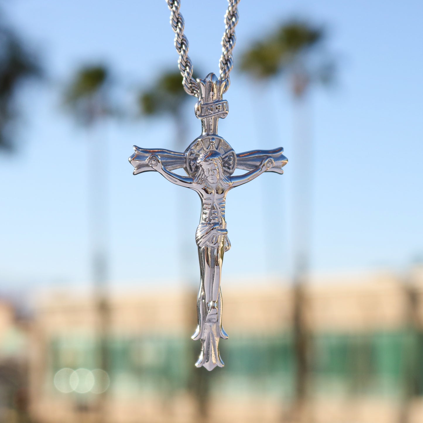 Large Crucifix Pendant - Stainless