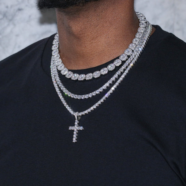 Clustered tennis chainメンズネックレス 約45cm 12mm Clustered Tennis Chain – Cernucci US