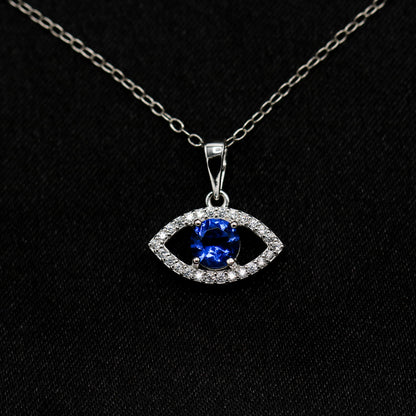 Iced Evil Eye with Blue stone - 925 Silver