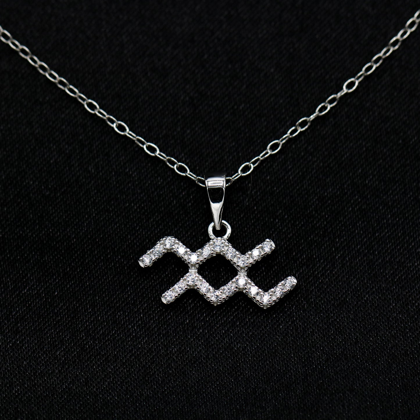 Zodiac Sign Aquarius Necklace - 925 Silver