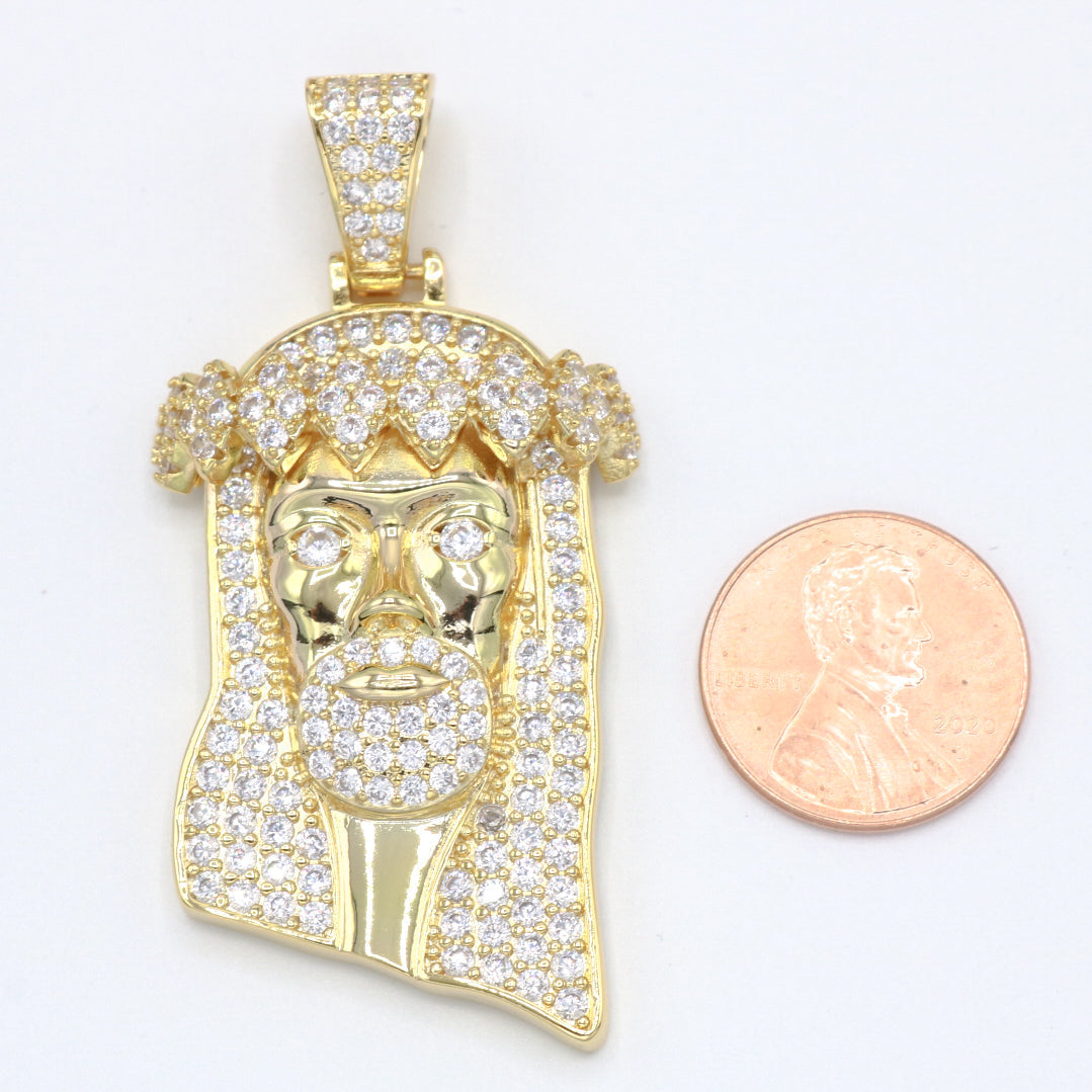 Jesus Head Pendant - Gold