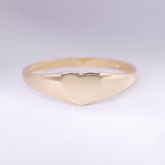 Heart Signet Ring - 10k Gold