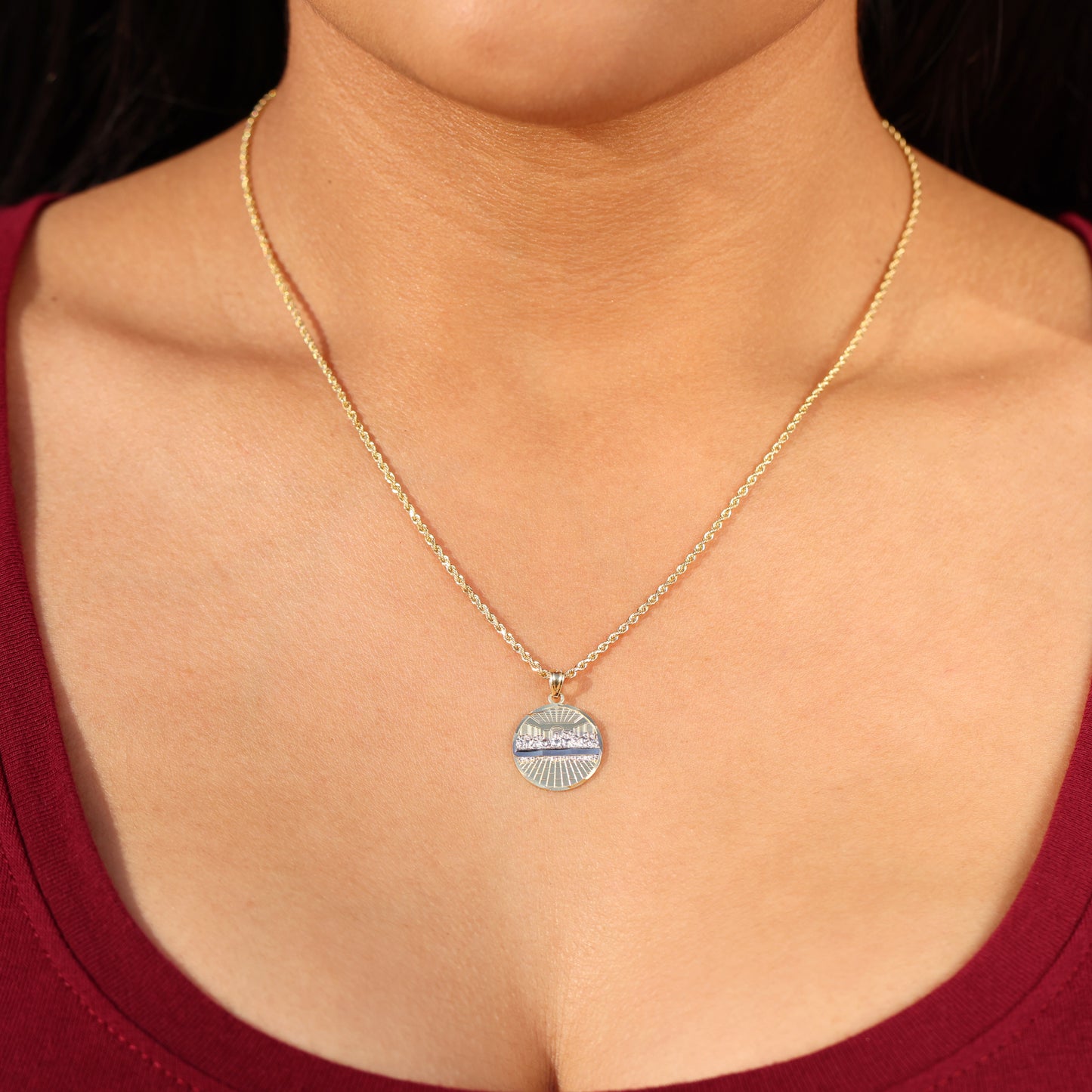 Small Last Supper Medallion 2-Tone Pendant - 10k Gold