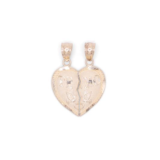 Te Amo Heart Split Pendant - 10k Gold