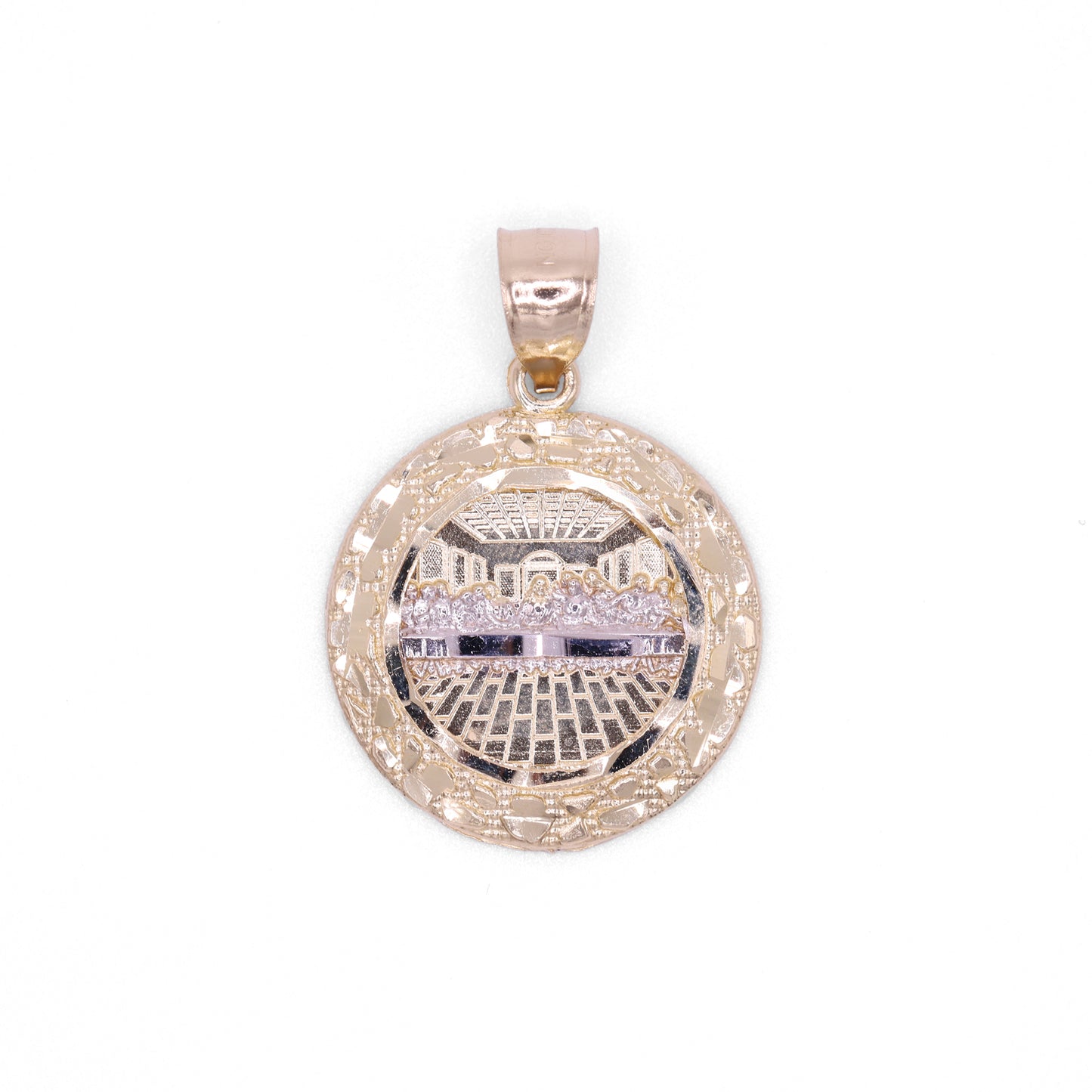Last Super 2-Tone Medallion Pendant - 10k Gold