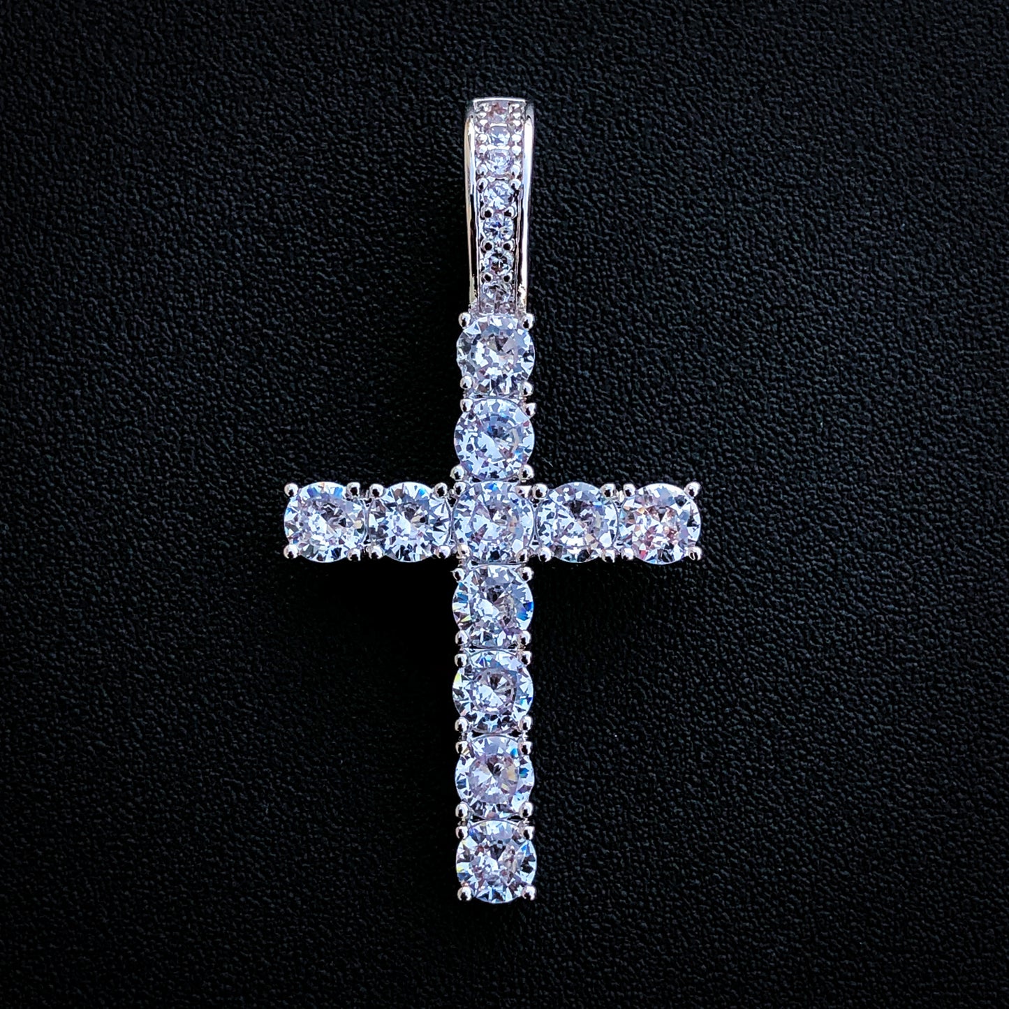 Small Diamond Cross Pendant - 925 Silver