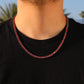 4mm Red Tennis Chain - White Gold