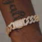 13mm Moissanite Prong Link bracelet - Gold over 925 Silver