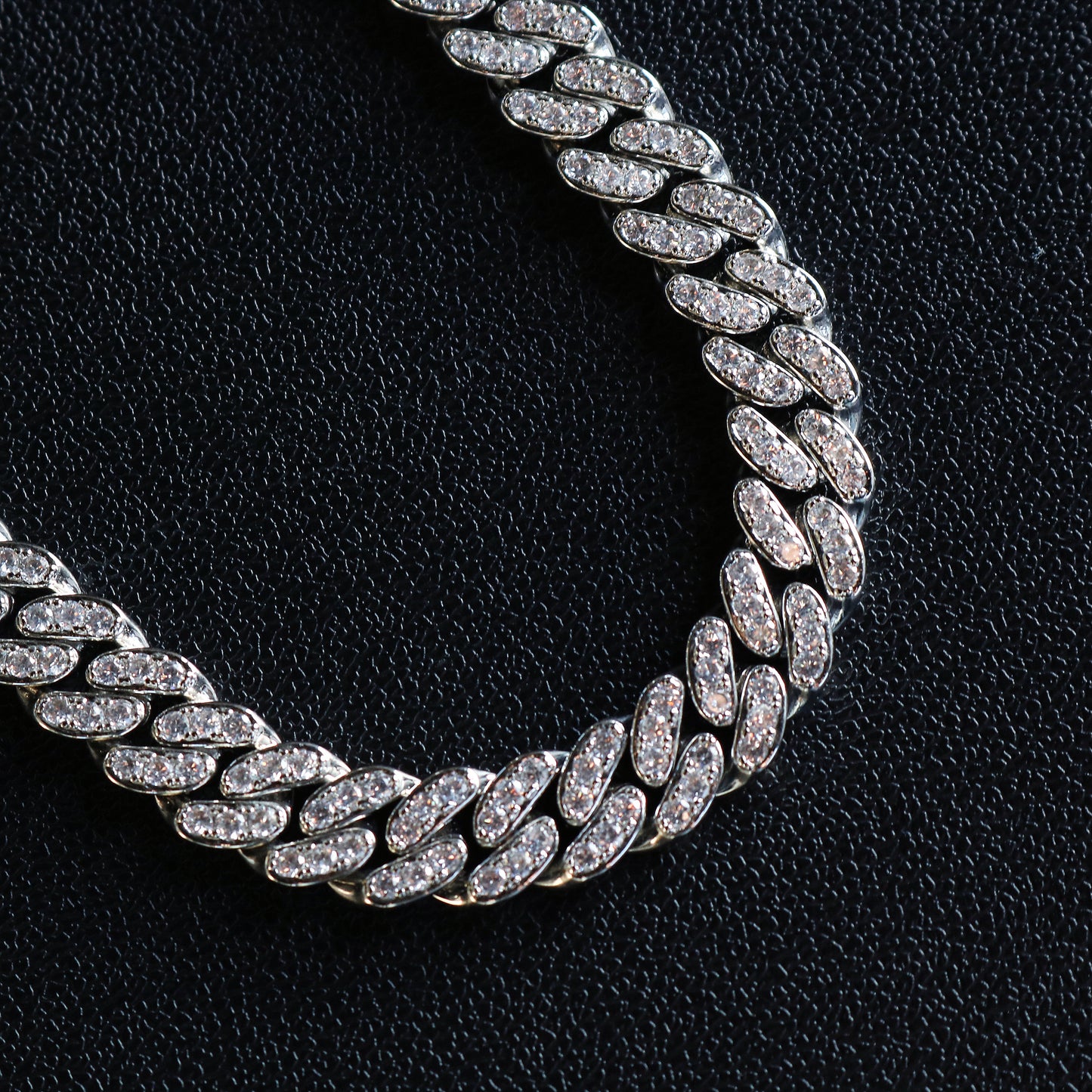 Women's 12mm Iced Out Miami Cuban Chain - White Gold