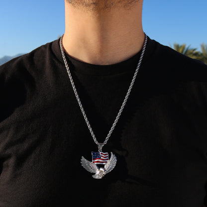 USA Flying Eagle Pendant - Premium 316L Stainless