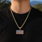 Iced Out USA Flag Pendant - Gold
