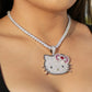 Icy Kitty Pendant - White Gold
