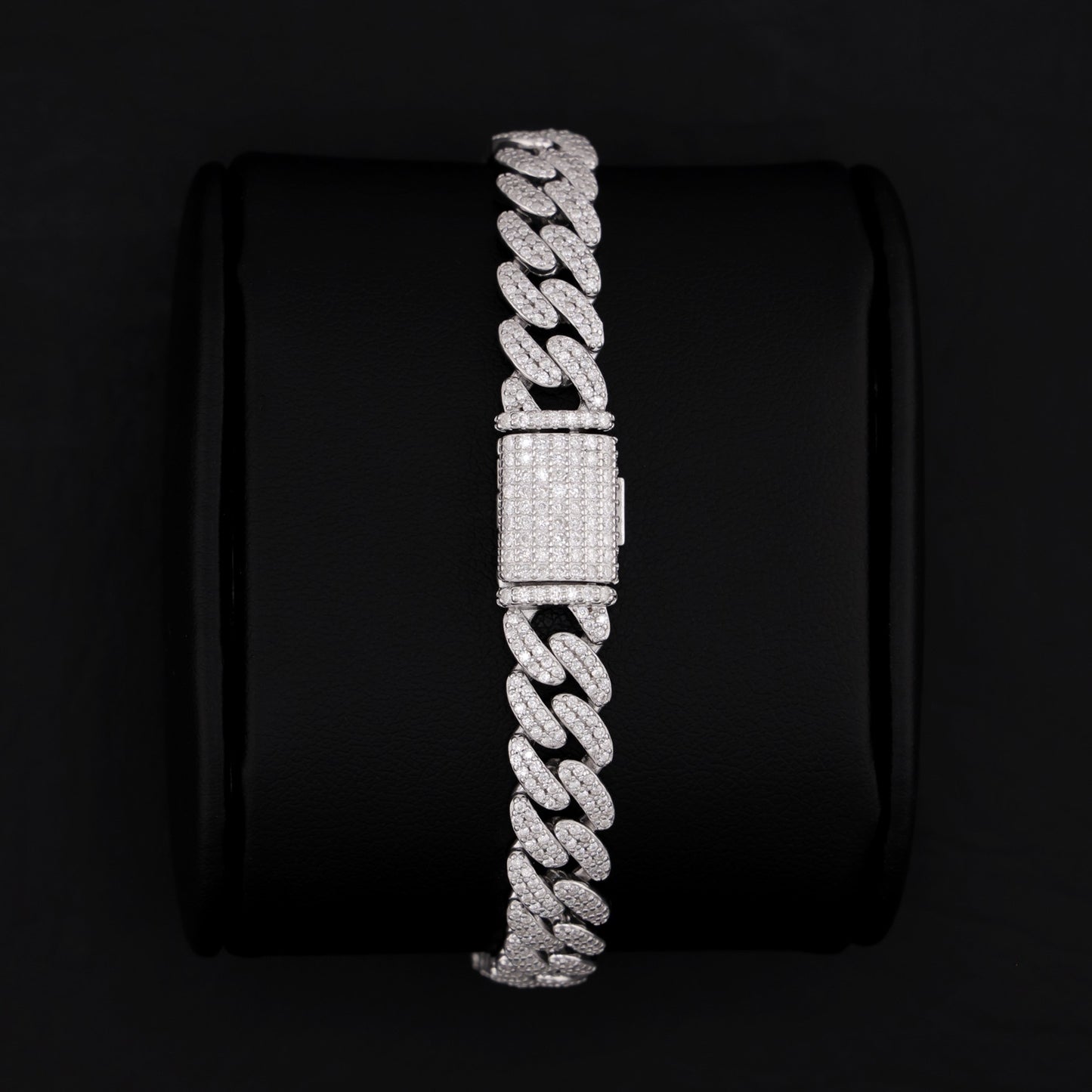 Iced Moissanite San Judas Cuban Bracelet - 925 Silver