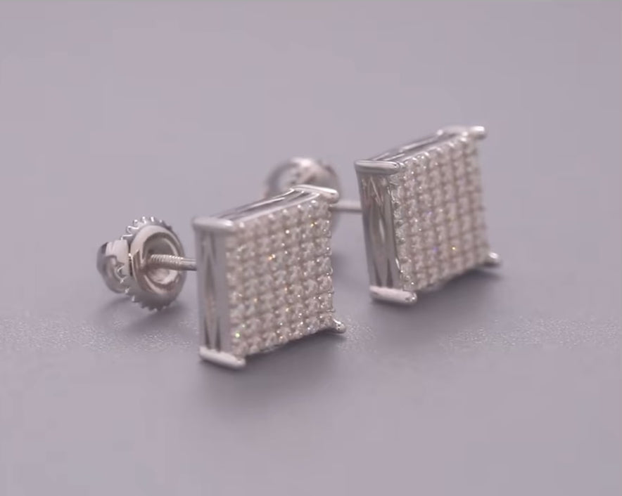 Aquamarine Sterling Silver Stud Earrings - Cast a Stone