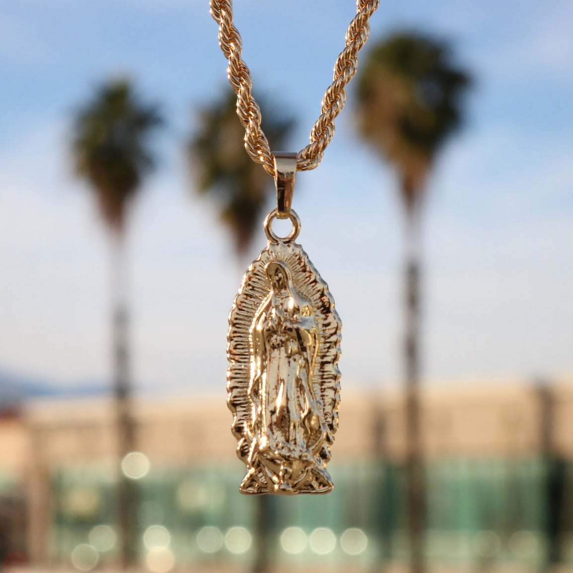 Virgin Mary Pendant - Gold