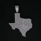 Iced Out Texas Map Pendant - Real 925 Silver