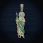 Iced San Judas with Green Diamonds - Gold