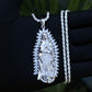 Large Marquise Diamond Lady of Guadalupe Pendant - Real 925 Silver