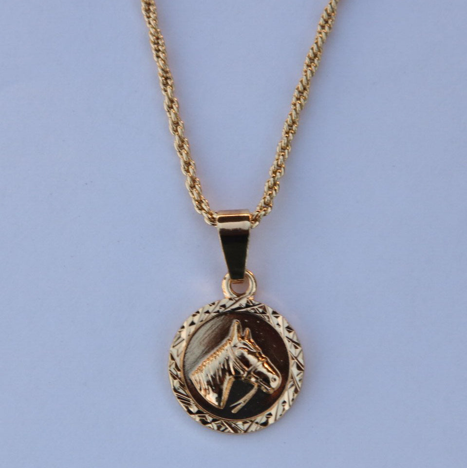 Horse Head Necklace - Gold