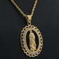 Virgin Mary with stones Pendant - Gold