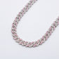 Iced out 2-tone Cuban Necklace - White Gold
