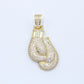 Iced Out Boxing Gloves Pendant - Gold