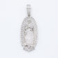 Iced out Virgin Mary Pendant - White Gold