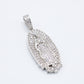 Iced out Virgin Mary Pendant - White Gold