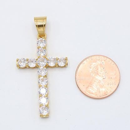 Diamond Cross Pendant - Gold