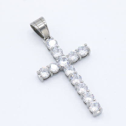 Diamond Cross Pendant - Premium 316L Stainless