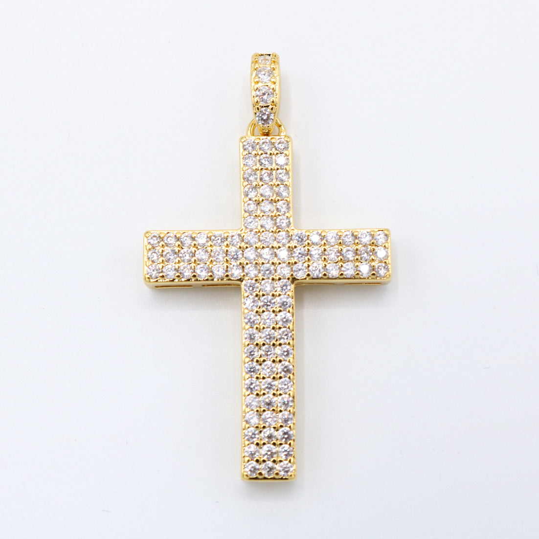 Pave Set Diamond Cross - Gold