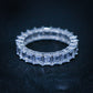 Women's Real 925 Silver - Emerald Cut Eternity CZ Diamond Ring
