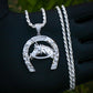 Horseshoe Pendant  - Real 925 Silver
