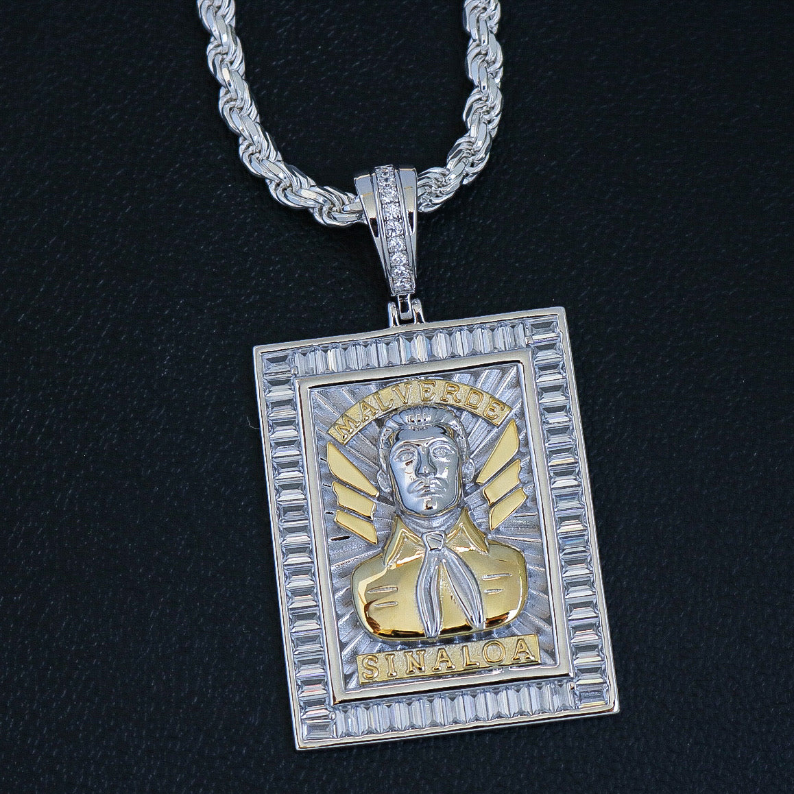 Big Jesus Malverde Pendant - Real 925 Silver