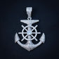 Iced Anchor Pendant - White Gold