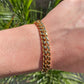 8mm Miami Cuban Bracelet with Iced Out Clasp - Gold