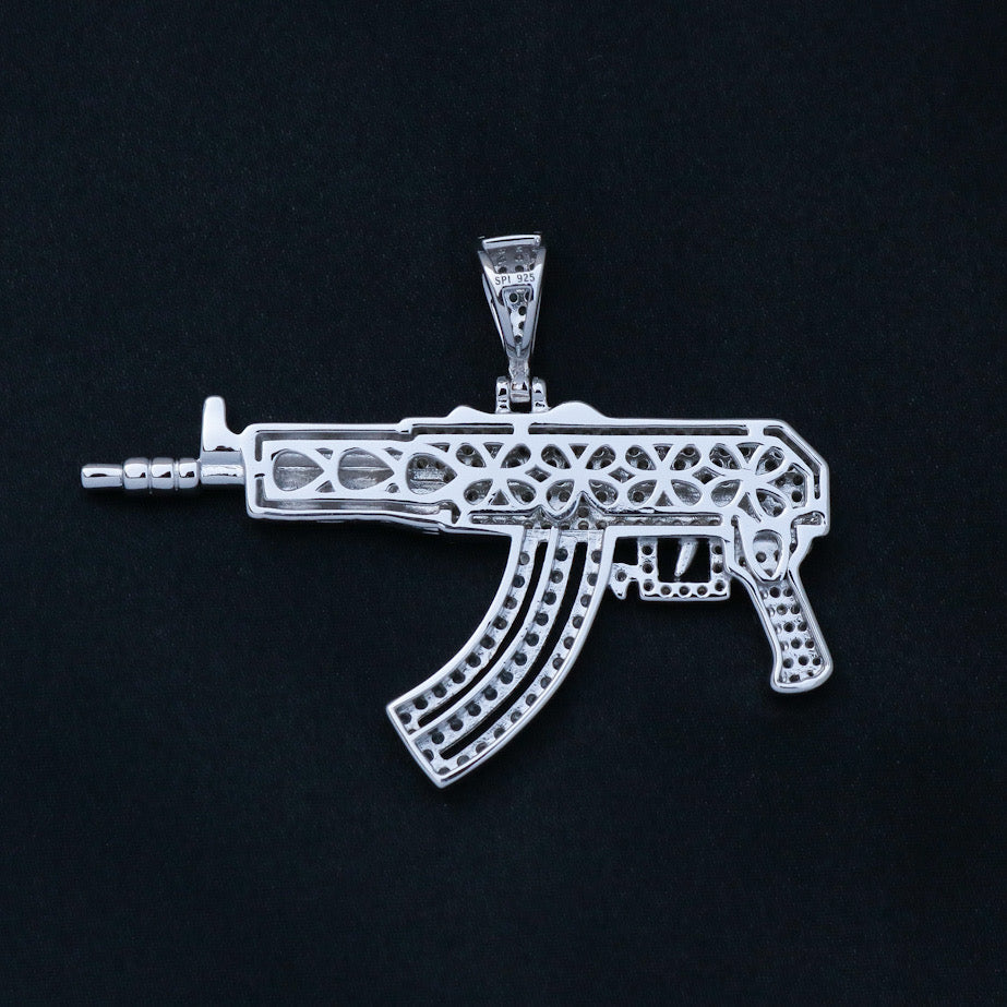 10K YELLOW GOLD AK-47 PENDANT WITH CUBIC ZIRCONIA AND 10K Y/G CUBAN LINK  CHAIN | eBay