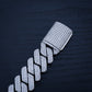 19mm Diamond Prong Link Cuban Bracelet - White Gold