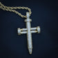 Iced Nail Cross Pendant - Gold