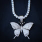 Diamond Butterfly Necklace - White Gold