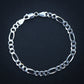 5mm Figaro Bracelet - Real 925 Silver