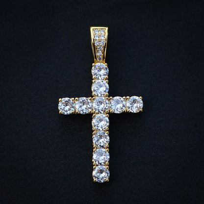 Large Diamond Cross Pendant - Gold